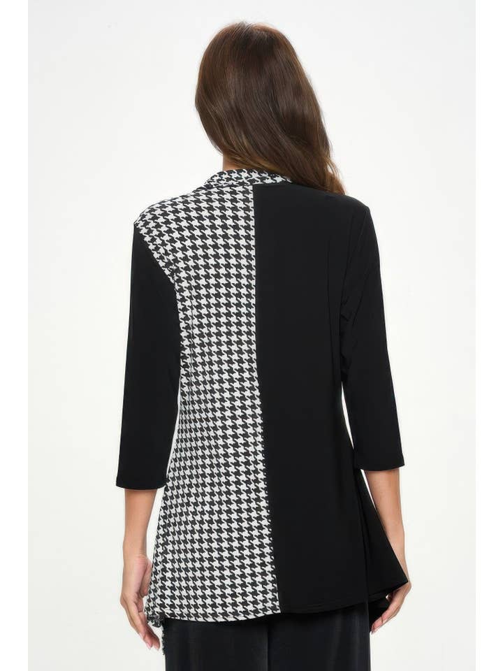 CC Wholesale Clothing – wholesale Tunic – Women’s – Hit Contrast Button 3/4 Sleeve Top