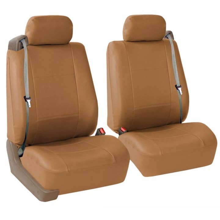 FH GROUP - Wholesale Car Decorative Charm - Unisex - Built-in Seat Belt Compatible PU Leather Seat Covers1