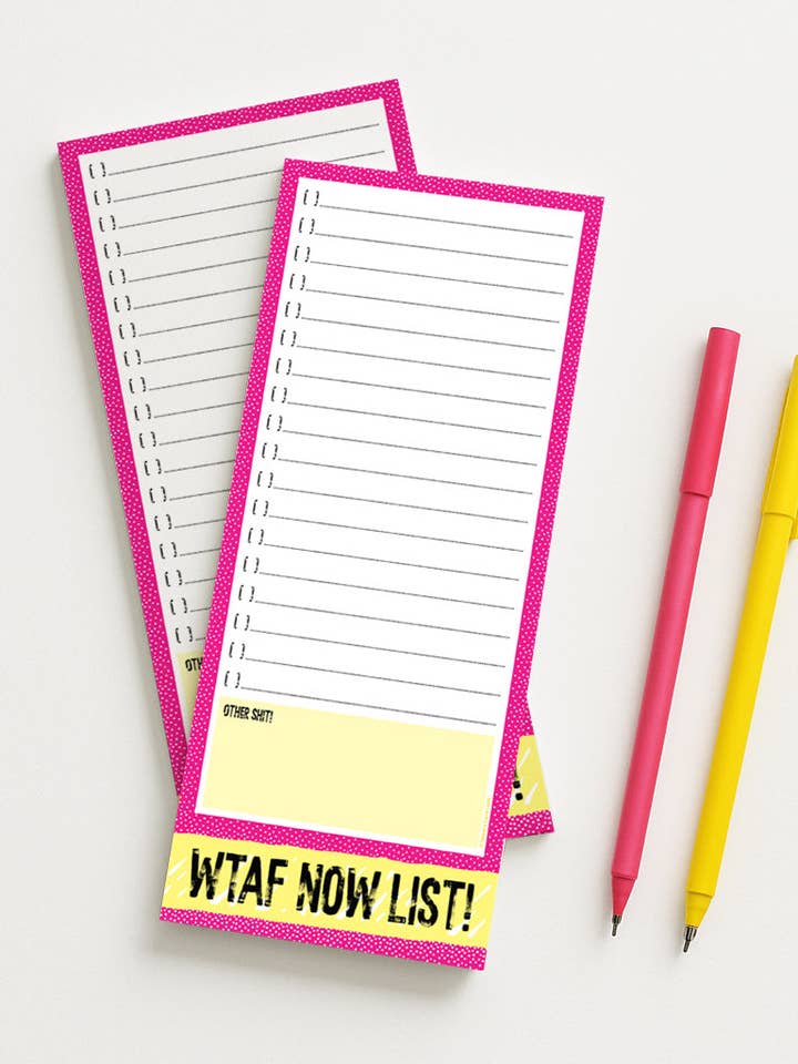 WTAF Now List! Blocco note. Scarica Blocco note Lista delle cose da fare. per la vendita all'ingrosso da parte di Sweary Card Lady