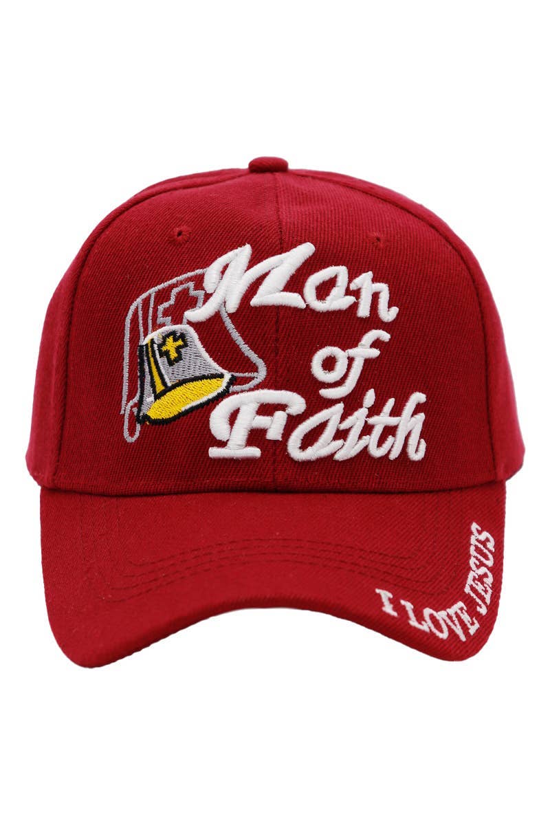 Cap Zone - Wholesale Baseball Cap - Unisex - Man Of Faith Acrylic Velcro Back Baseball Cap0