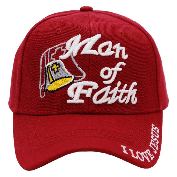 Cap Zone - Wholesale Baseball Cap - Unisex - Man Of Faith Acrylic Velcro Back Baseball Cap