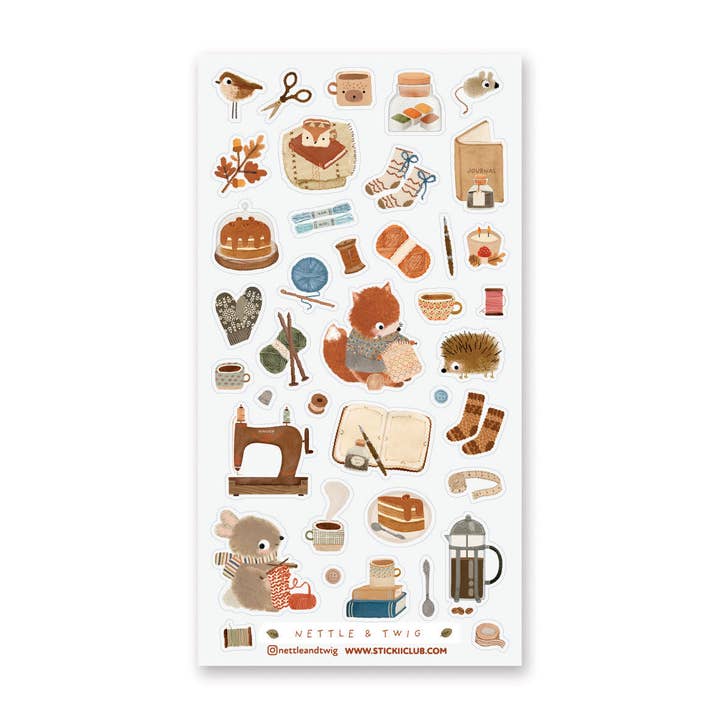 Cozy Woodland Days Sticker Sheet for wholesale by STICKII