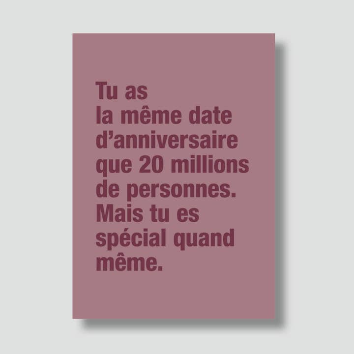 "Birthday" Card: You Have the Same Birthday for wholesale by Le shop de Bulma