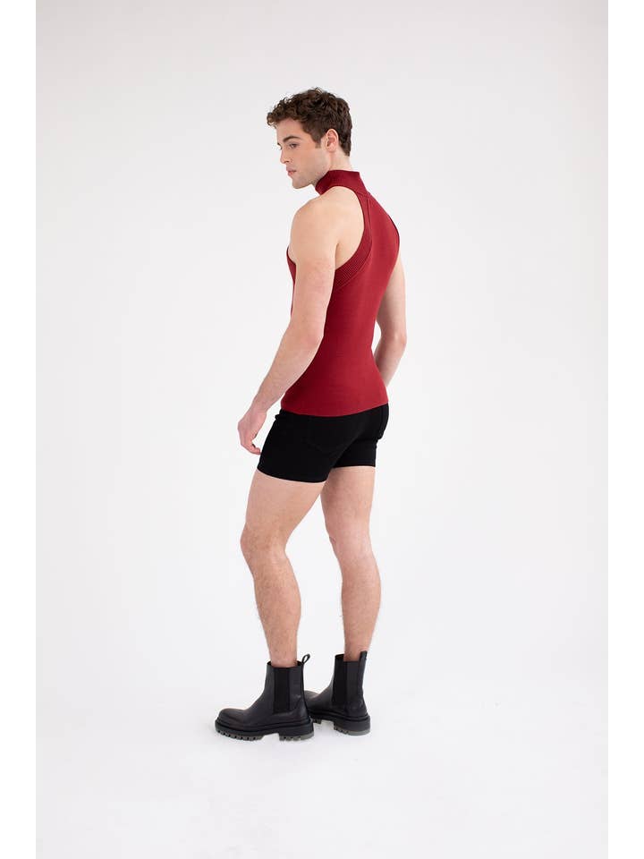 FANG - Wholesale Knit Top - Women's - Asymmetrical Turtleneck Knit Tank3