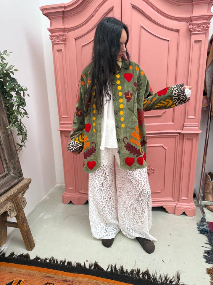 ToutVintage - Wholesale Jacket - Women's - Velvet Jacket LOVE green4