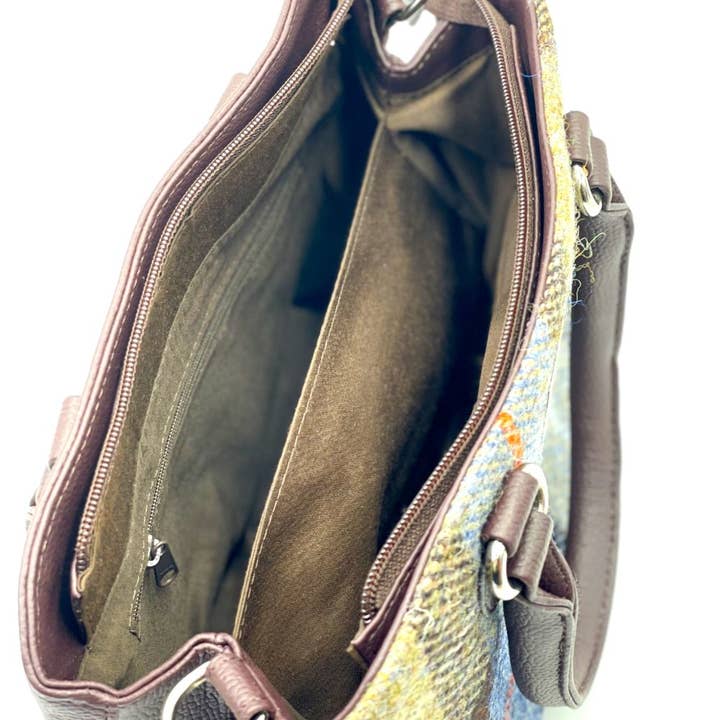 maccessori – wholesale Top handle bag – women's – Harris Tweed Top Handle Bag Blue Brown Check
