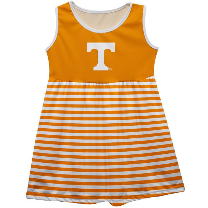 Vive La Fete - Wholesale Dress - Kids - Tennessee Vols Orange & White Sleeveless Tank Dress