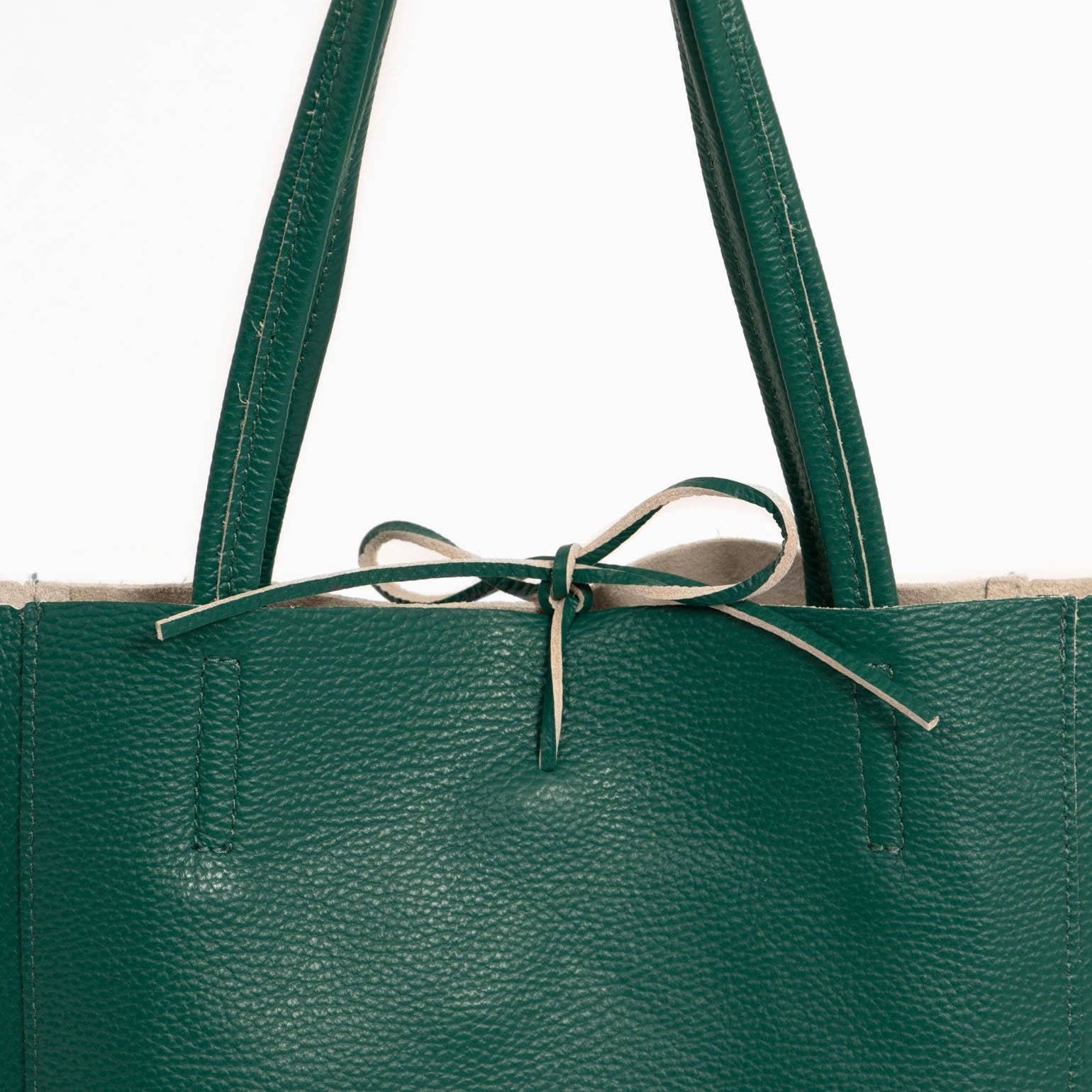 Sarta Pelle - Wholesale Tote Bag - Women's - Heather Italian Leather Tote Bag - Emerald Green, Pebbled2