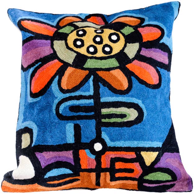 Met de hand geborduurd „Believe Design kussen” - vierkant van 18 inch voor wholesale door Cashmere Crafts Inc