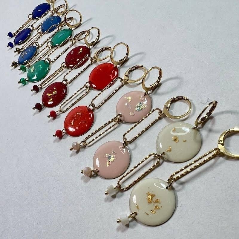 Miss Pompom - Wholesale Dangle Earrings - Fifi Gold Asymmetrical Earrings0