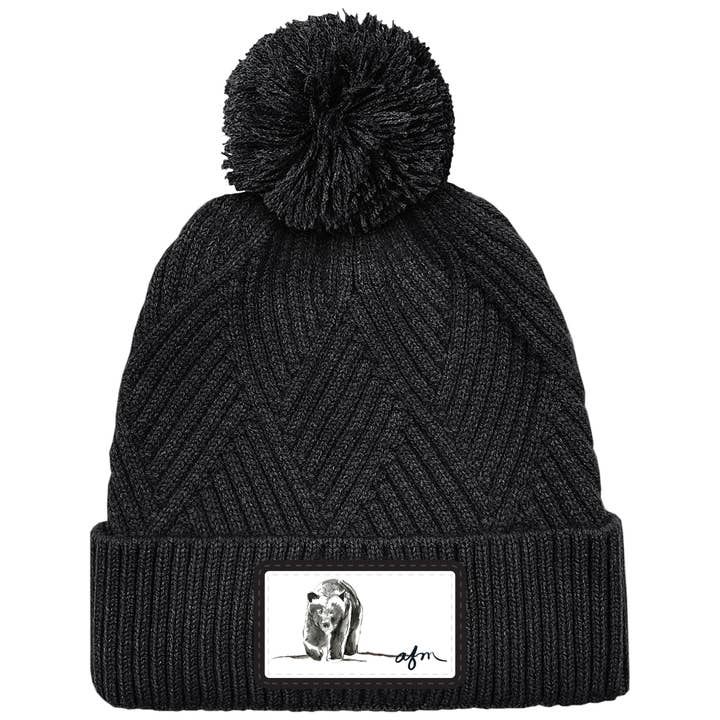 Bear Bridger Textured Beanie in Black for wholesale by Aisling