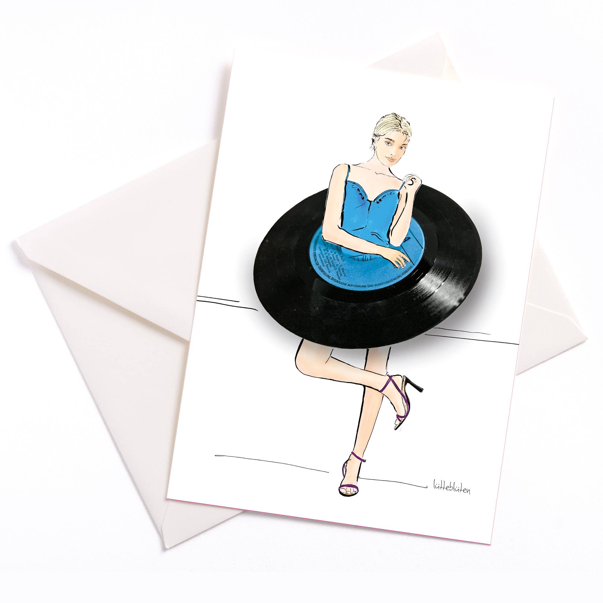 Lütteblüten – Großhandel Liebeskarte – Verliebt in Vinyl - Karte mit Umschlag0