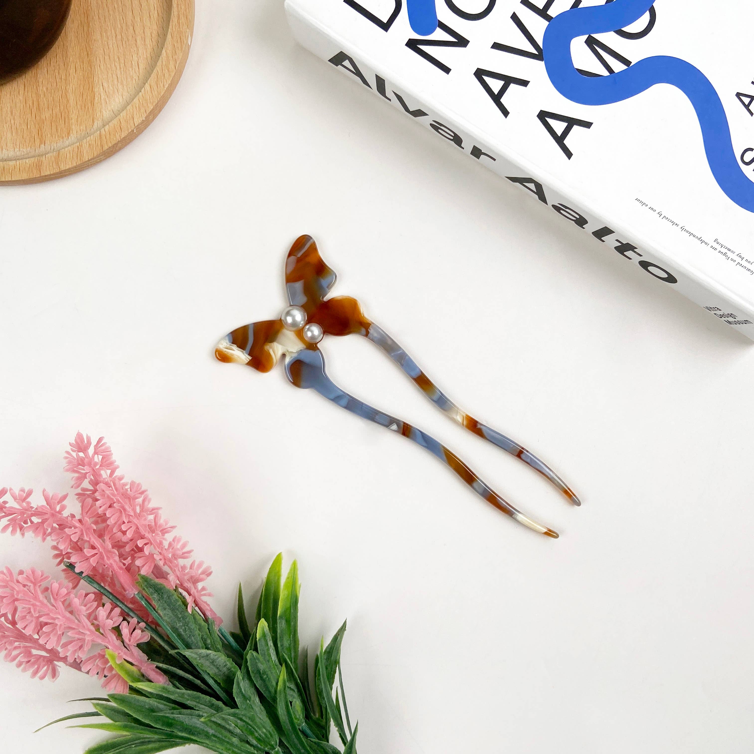 TheDivaSoap - Venta al por mayor Horquillas para el pelo - Horquilla de acetato Pearl Butterfly0