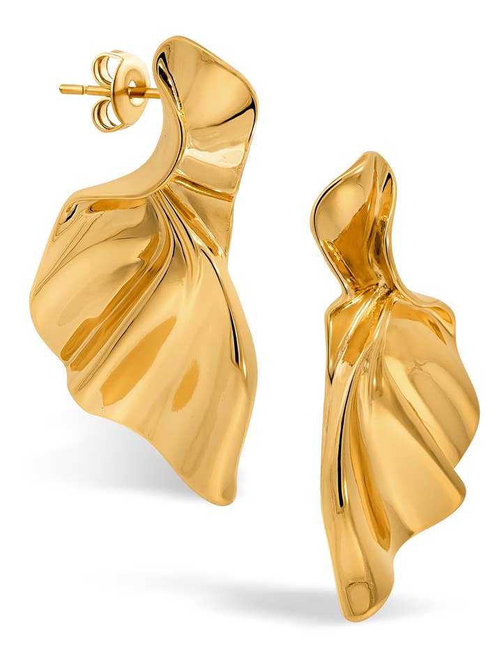 Yvette faltbare Wellen-Statement-Ohrringe für den Großhandel von Maudella