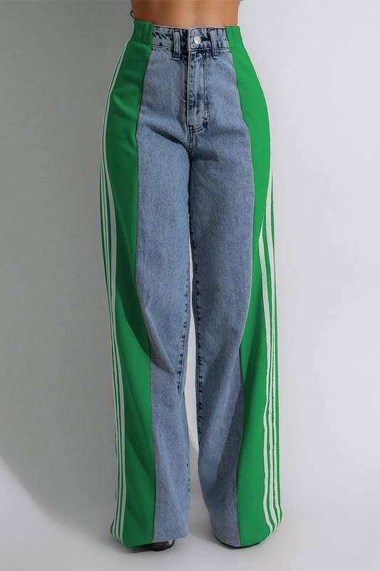 Queen Fashion - Wholesale Jeans - Women's - two tone denim long pants11