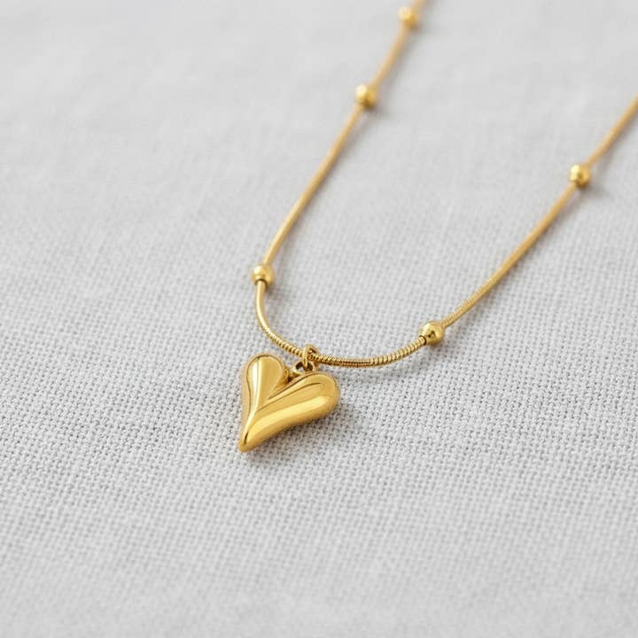 Heart Bead Chain Necklace for wholesale by scentll jewelry