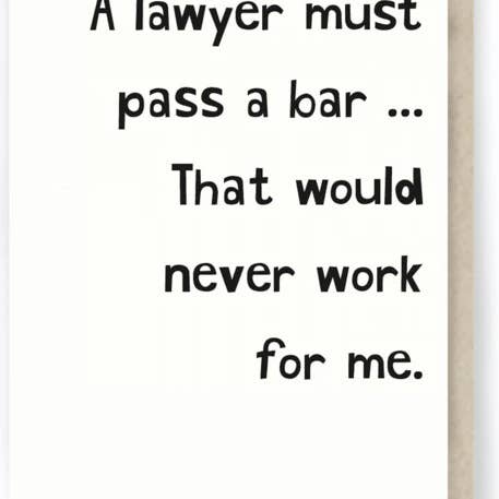 Hit and Run Greetings - Wholesale Everyday Greeting Card - 227: Pass a Bar ... Funny Drinking / Wine / Sarcastic