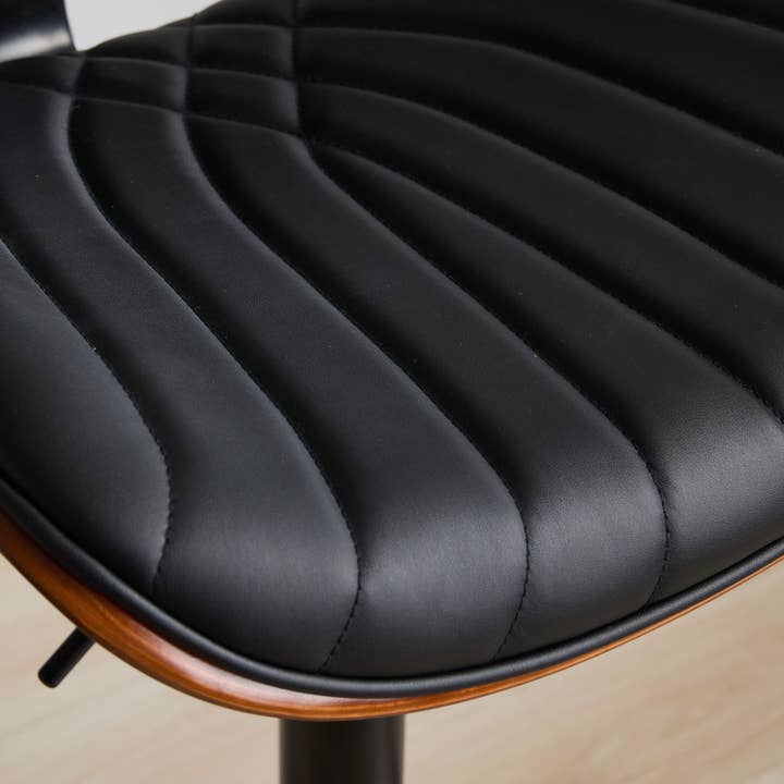 Black Walnut Bentwood Adjustable Swivel Bar Stools, Set of 2 for wholesale on Faire11