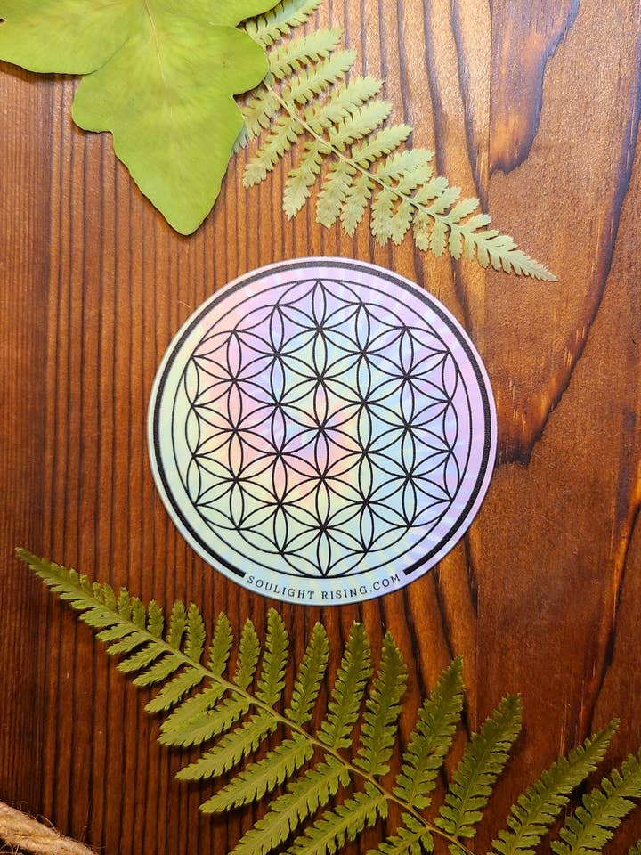 Autocollant Tie-dye Fleur de Vie pour la vente par Soulight Rising