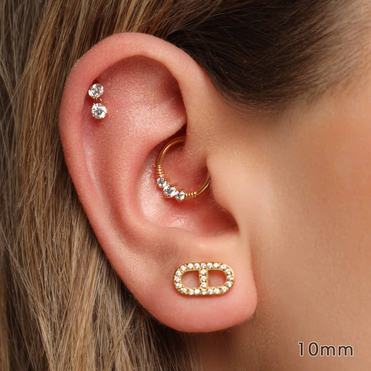 Schmuckgroßhandel - Vente Boucles d'oreille uniques - Bianca Clicker Piercing | Acier chirurgical2