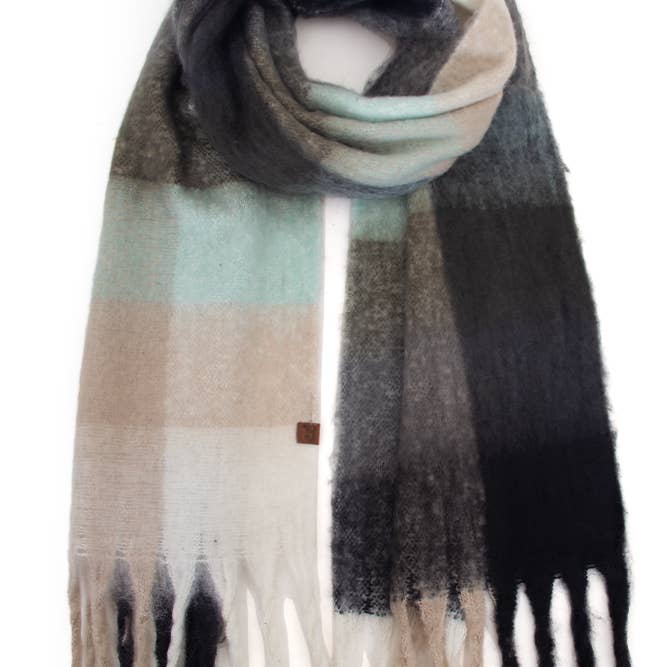 Hana - Wholesale Scarf - Women's - C.C Multi Color Block Plaid Check Pattern Woven Winter Scarf27