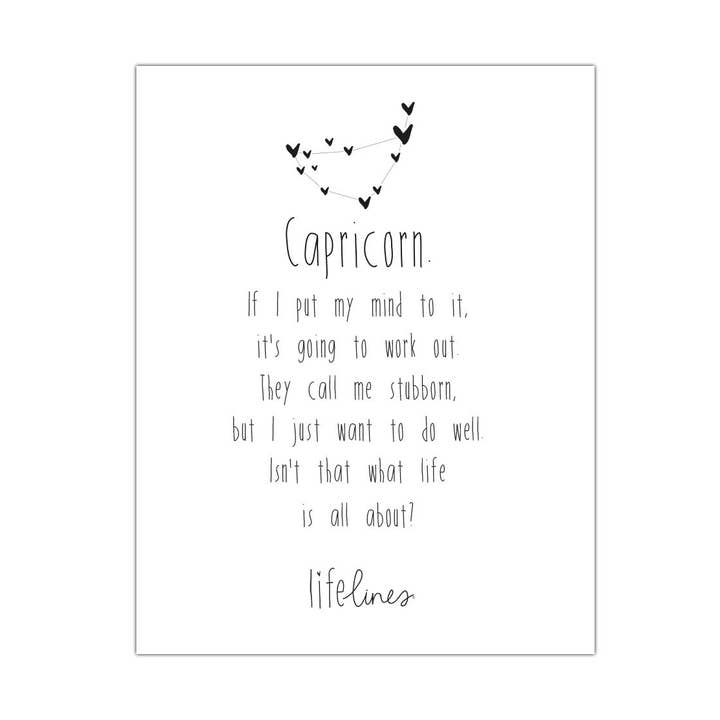 Mini-Poster Sternzeichen Steinbock - Englisch für den Großhandel von Lief Leven