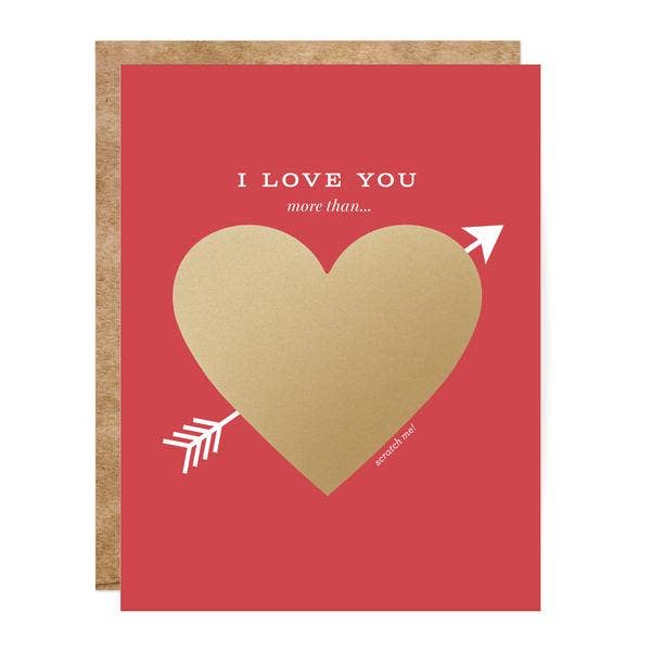 Inklings Paperie - Vendita all'ingrosso Biglietti d'amore - Biglietto gratta e vinci con scritta «Love You More Than»