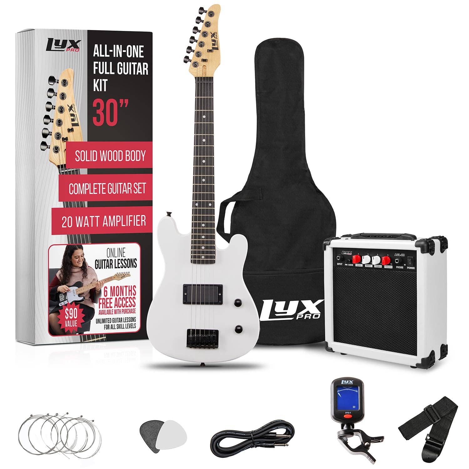 LyxPro – Instrumento musical por atacado – Guitarra elétrica de 30” para crianças com acessórios e amplificador2