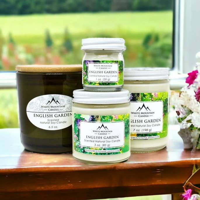 English Garden Handcrafted Soy Candles for wholesale by White Mountain Candle