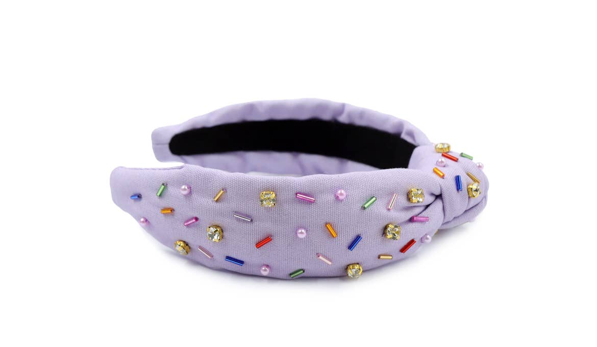The Heady Chic - Wholesale Fashion Headband - Kids - Kid and Tween Lavender Sprinkle Knotted Headband6