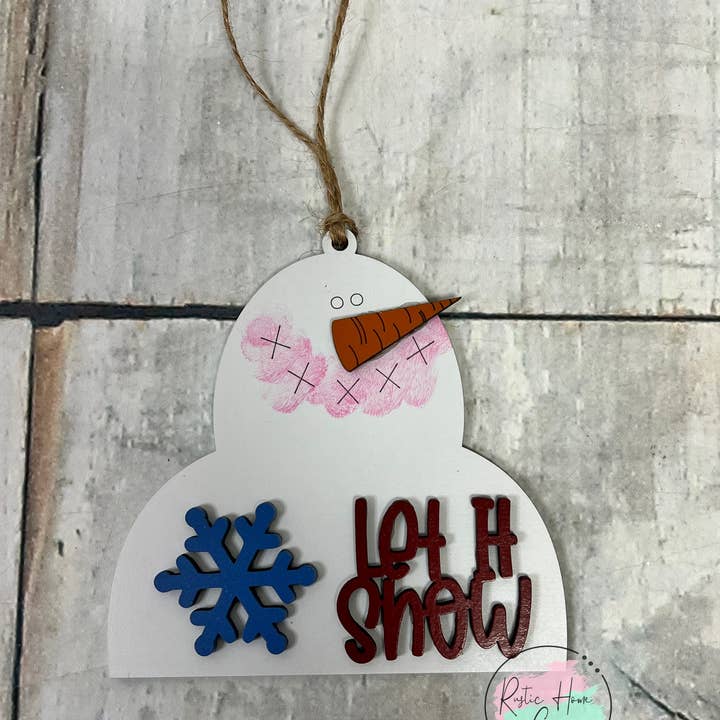 Rustic Home Co LLC - Wholesale DIY Craft Kit - Christmas Ornament snowman let it snow