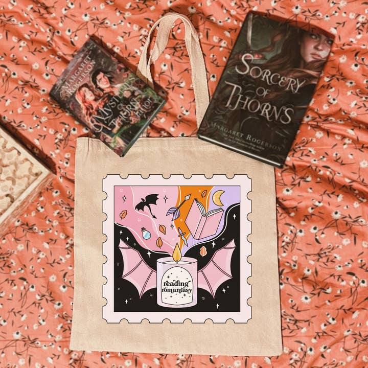 Literari Goods, Co | Book Themed Candles + Gifts - Wholesale Tote Bag - Women's - Bookish fall tote bag - bookstore gift - Reading Romantacy1