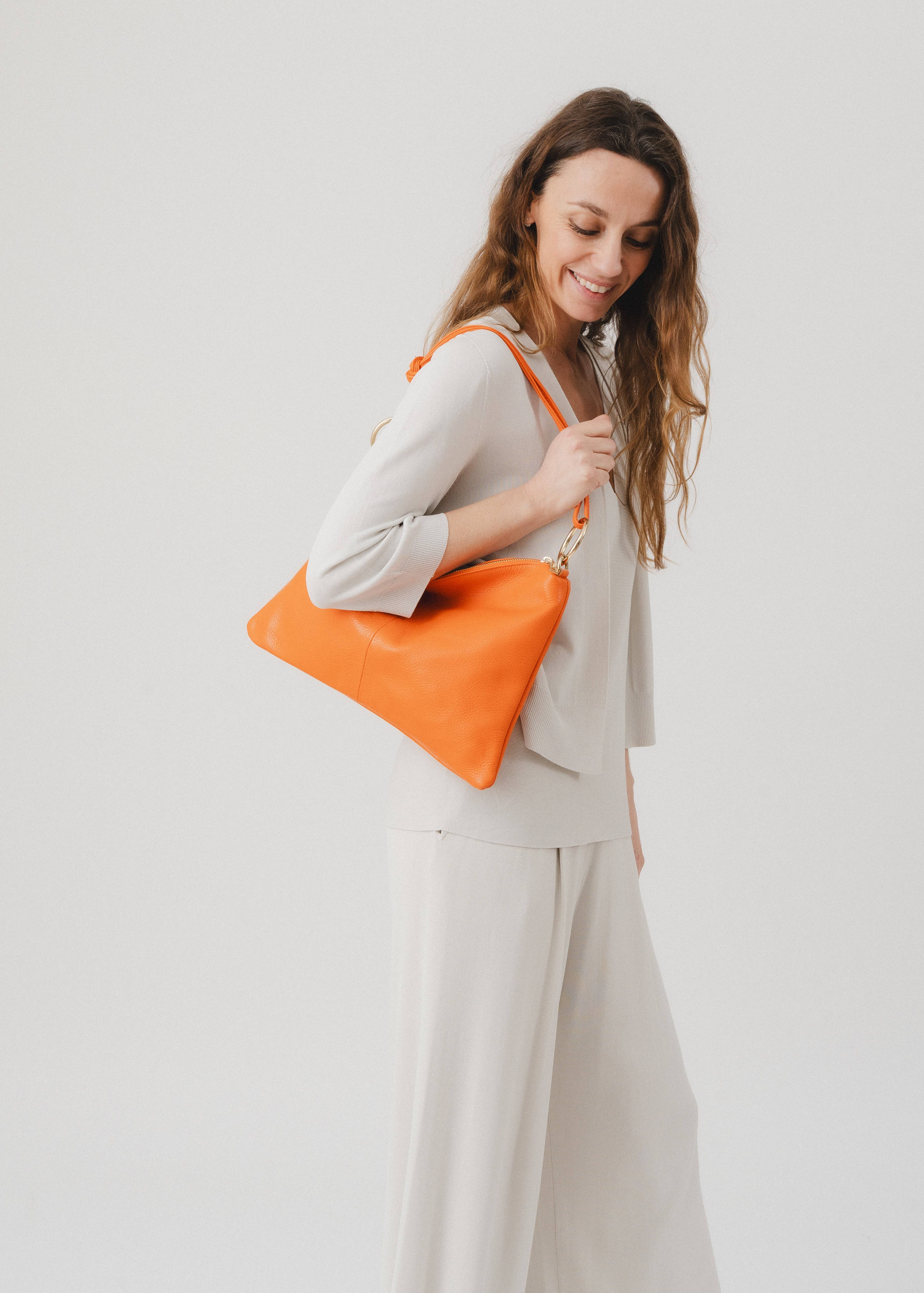 JULIA PARIS - Vente Sac porté épaule – femme - Sac porté épaule et bandoulière en cuir grainé avec anneaux1