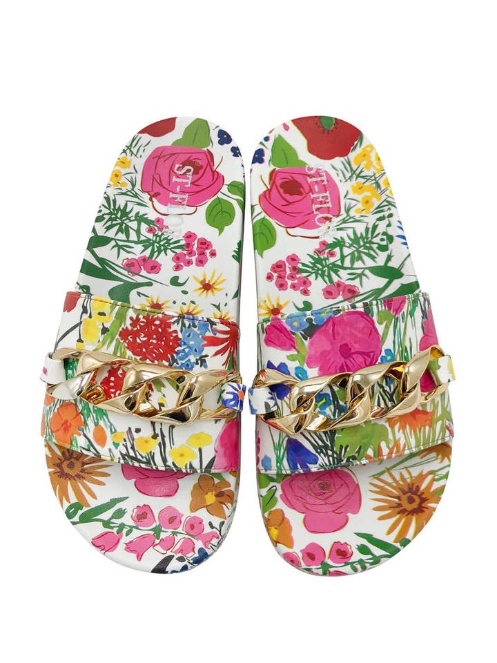 Blommig tryckt sandal SH0056-WH för wholesale av Ole