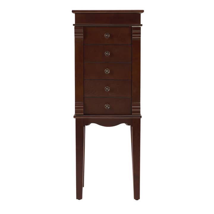 HOMYCASA DESIGN INC - Wholesale Jewelry Box/Organizer - Homy Casa 5-Drawer Jewelry Armoire with Swing Doors, Cherry1