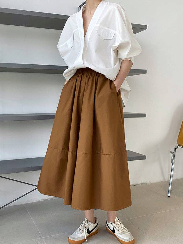 UZ Wholesale Store - Wholesale Button Down Shirt - Women's - Trendy Batwing Sleeves Solid Color V-Neck Blouses10