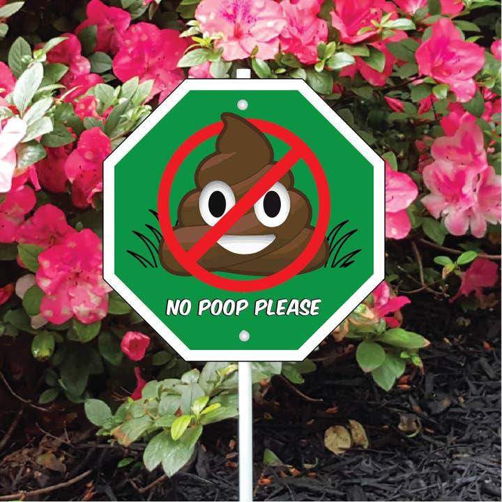Imagine This Company – Großhandel Schild für Außenbereich – Emoji-Gartenschild „No Poop Please“2