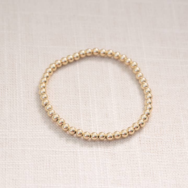 Coast and Cove - Wholesale Beaded Bracelet - 4mm Gold Filled Ball Bracelet