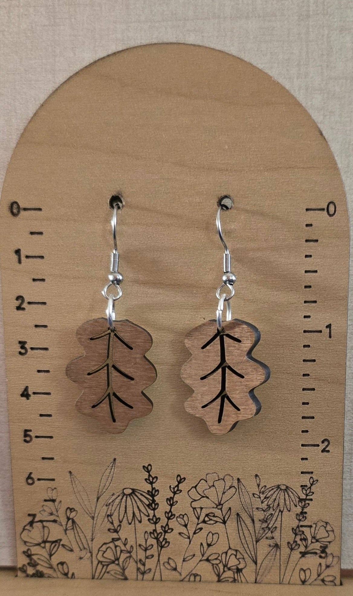 Silver Birch Designs Jewelry - Wholesale Dangle Earrings - Oak Leaf Wood Earrings1
