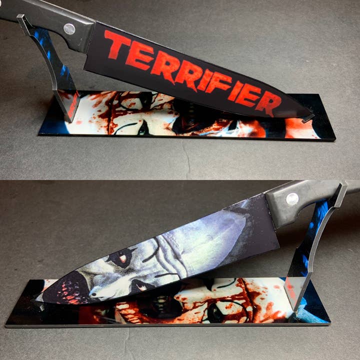 Terrifier Art the Clown Kitchen Knife With/Without Sublimated Stand and other Purchase Wholesale terrifier. Free Returns & Net 60 Terms on Faire trending on Faire.