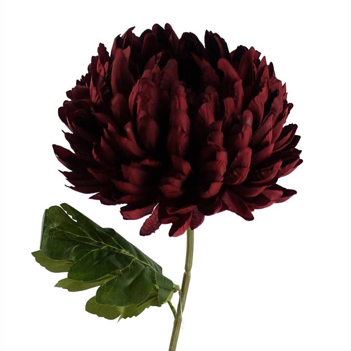 Leaf Design UK LTD - Wholesale Artificial Flowers - Pack 6x Artificial Flowers Large Chrysanthemum Red 75cm