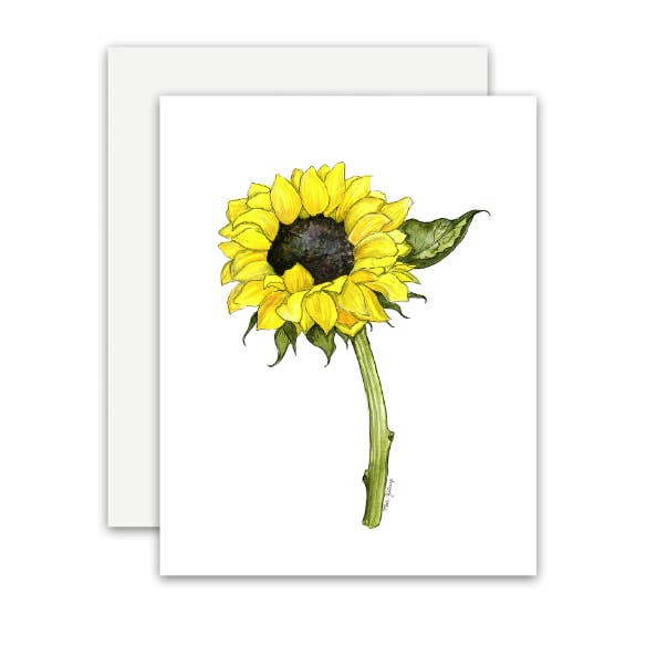 Sun Flower Card for wholesale by Jennie Kilcup Watercolors