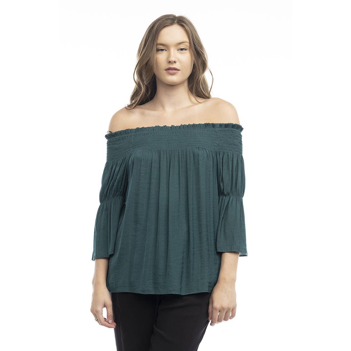 Naked Zebra Rack - Wholesale Blouse - Women's - Off Shoulder Smocked Top5