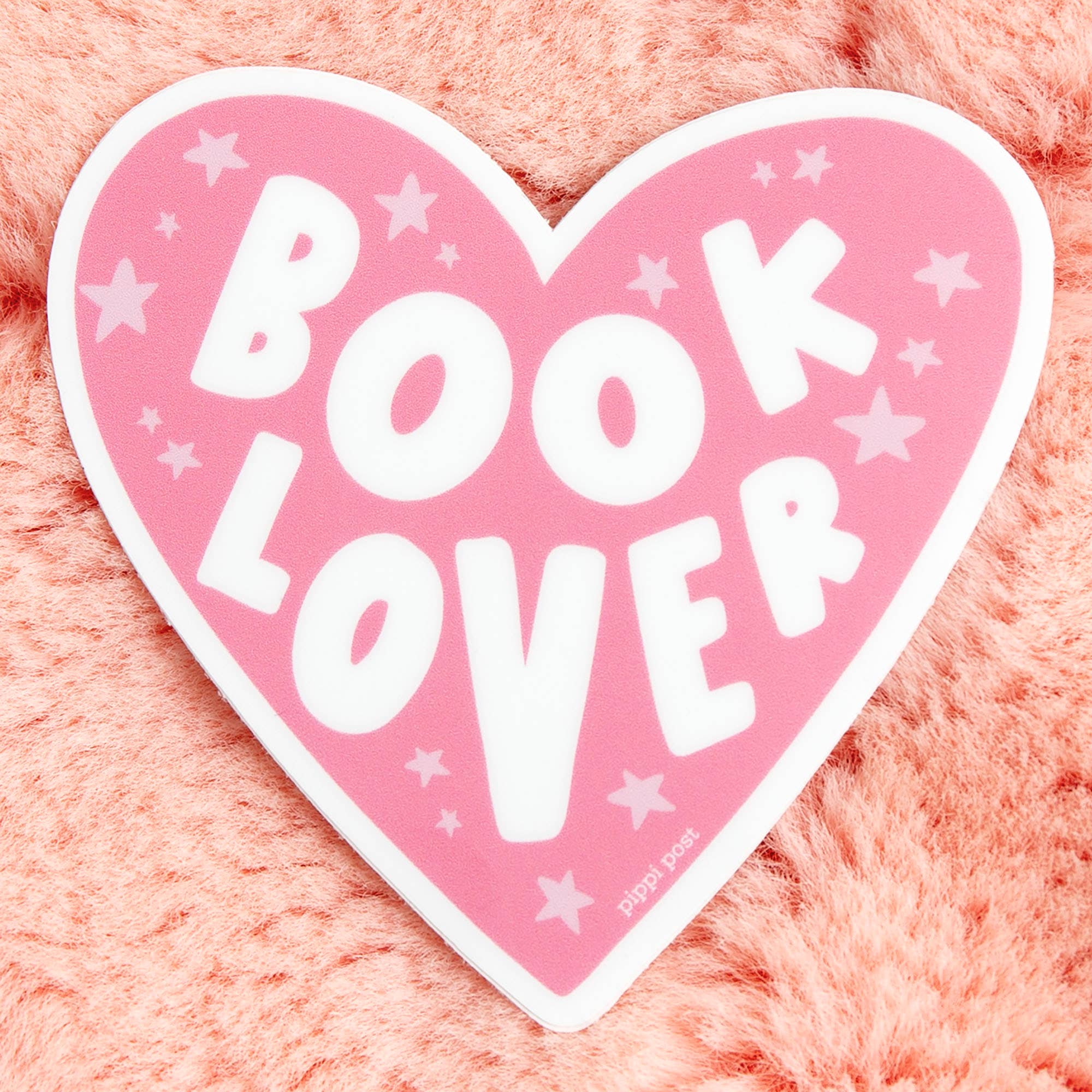 Pippi Post - Wholesale Sticker - Sticker hartvormig met tekst 'Book Lover'1