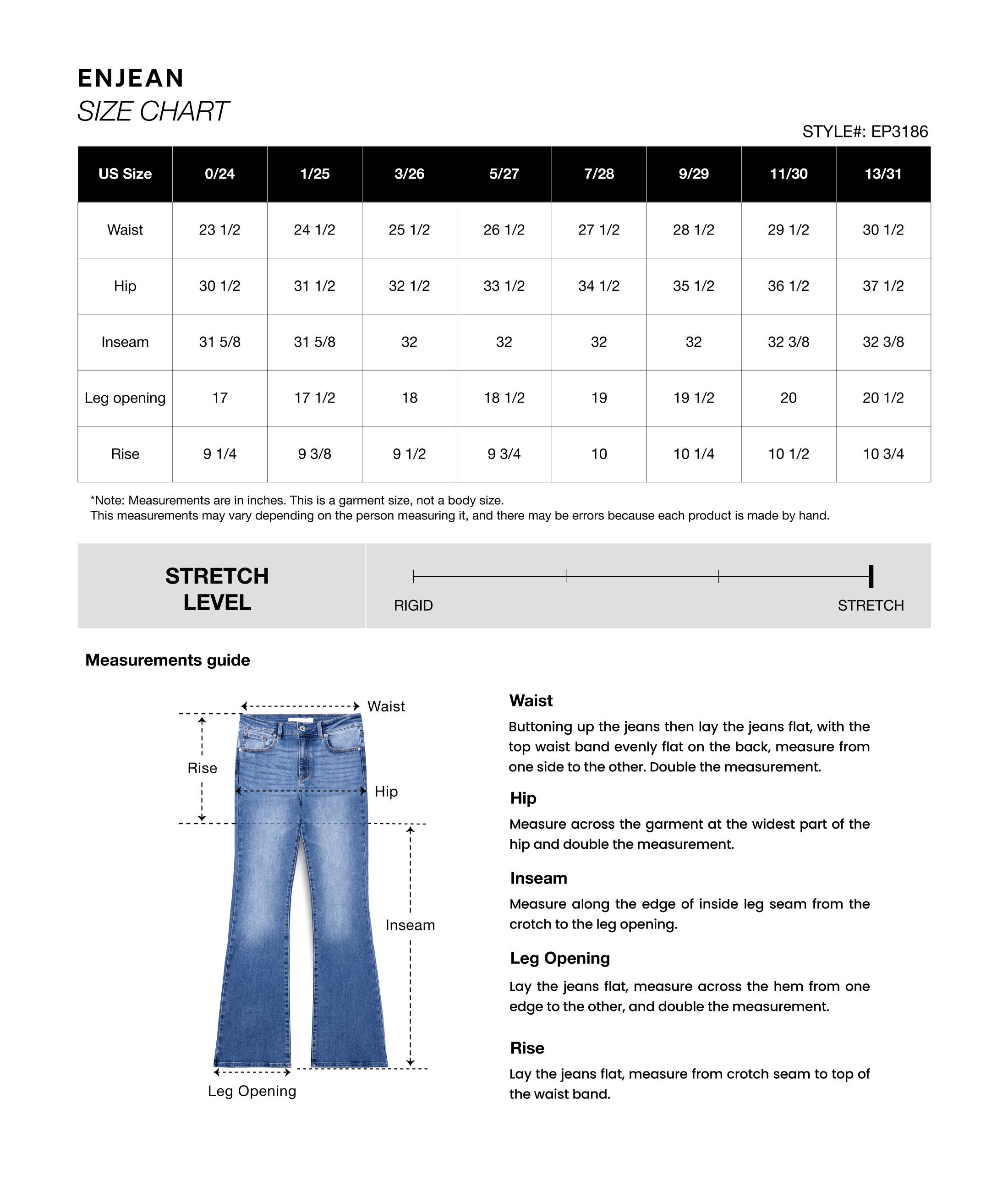 MEDIUM ÅBEN PAKKE High Rise Bootcut Jeans WEP3186 for engroshandel på Faire2