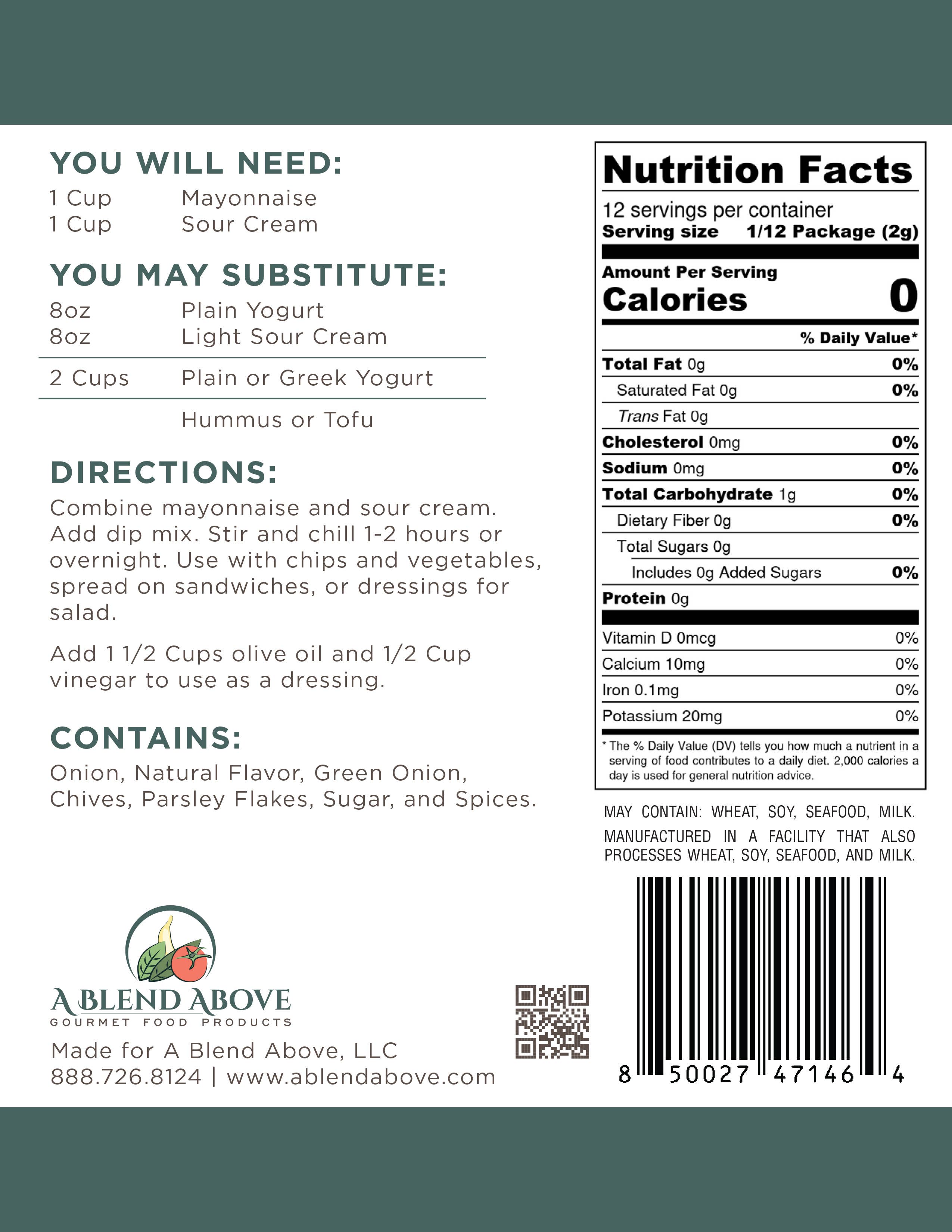 A Blend Above - Wholesale Dip - Maui Onion Dip Mix3