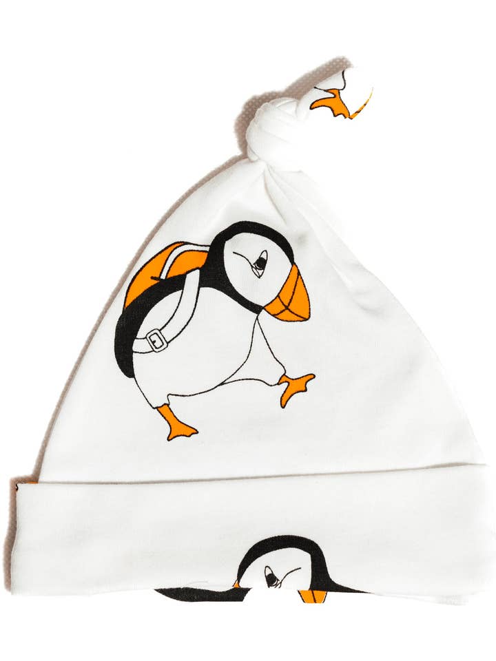 Puffin Top Knot Baby Hat for wholesale by Doctor Mother Other