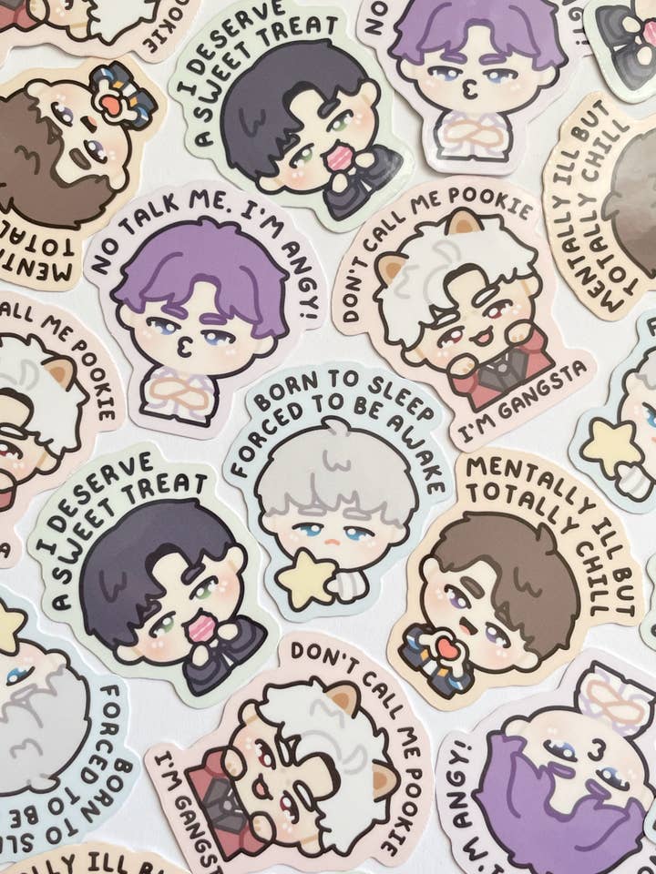 Chibi Game Characters Waterproof Stickers for wholesale by Gelly Roise