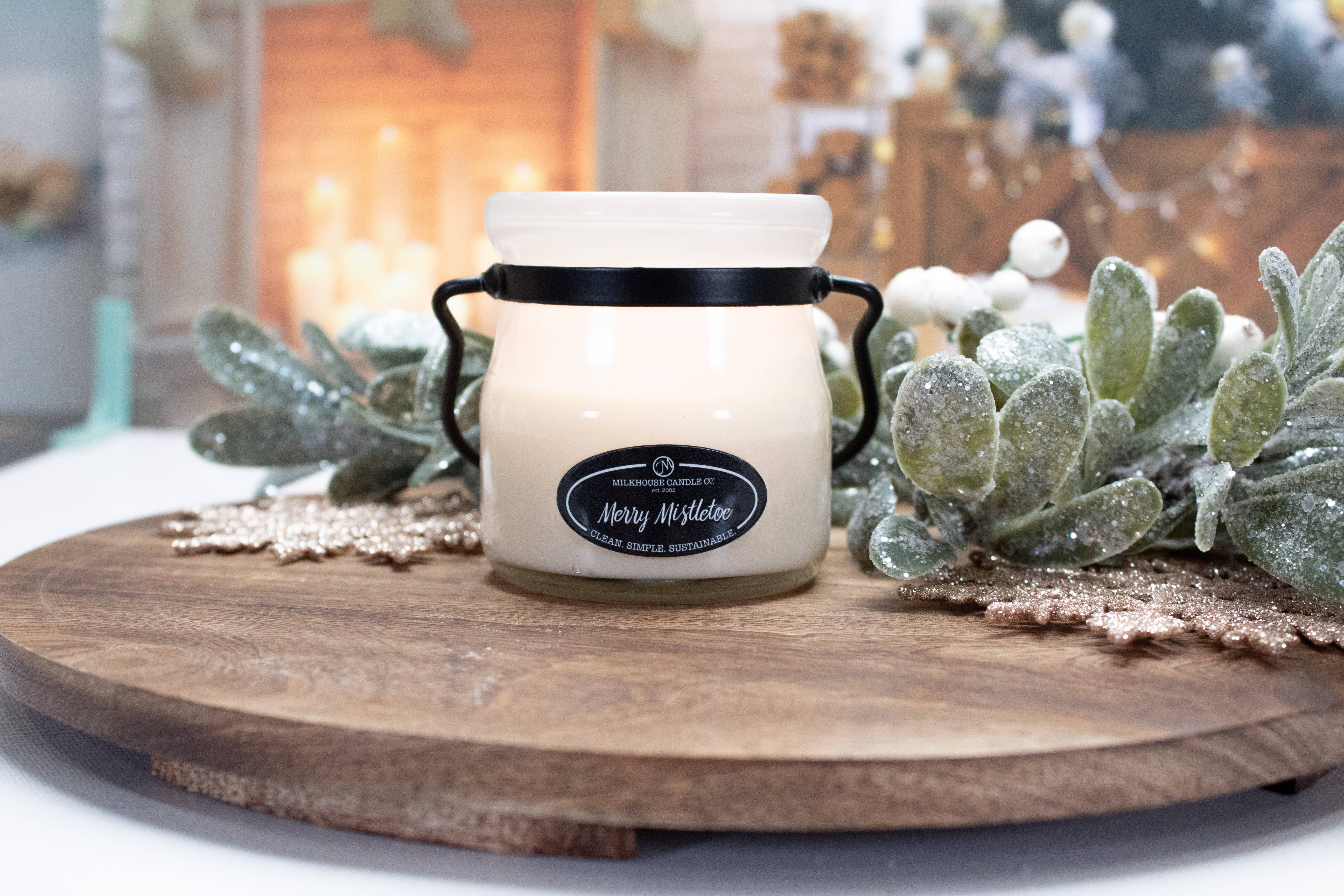 Milkhouse Candle Company - Wholesale Jar/Filled Candle - 5 oz Cream Jar Candle: Merry Mistletoe1
