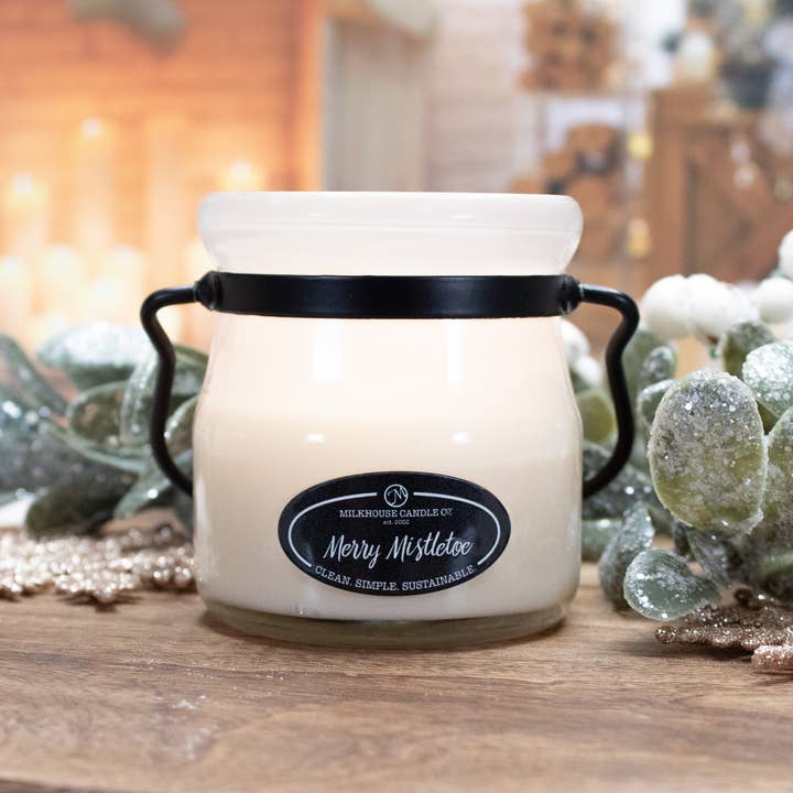 Milkhouse Candle Company - Wholesale Jar/Filled Candle - 5 oz Cream Jar Candle: Merry Mistletoe1